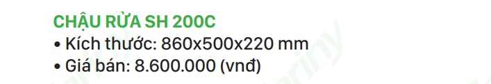 Thong so chau rua SH 200C