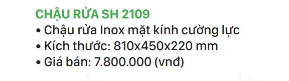 Thong so chau rua SH 2109