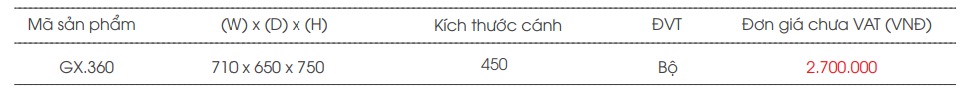 Thong so ke mam xoay GX360B
