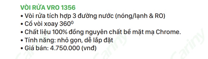 Thong so voi rua VRO 1356