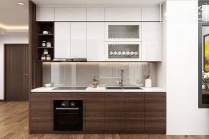 tủ bếp gỗ công nghiệp melamine là Sản phẩm được nhiều gia đình lựa chọn vì thiết kế đẹp, tinh tế
